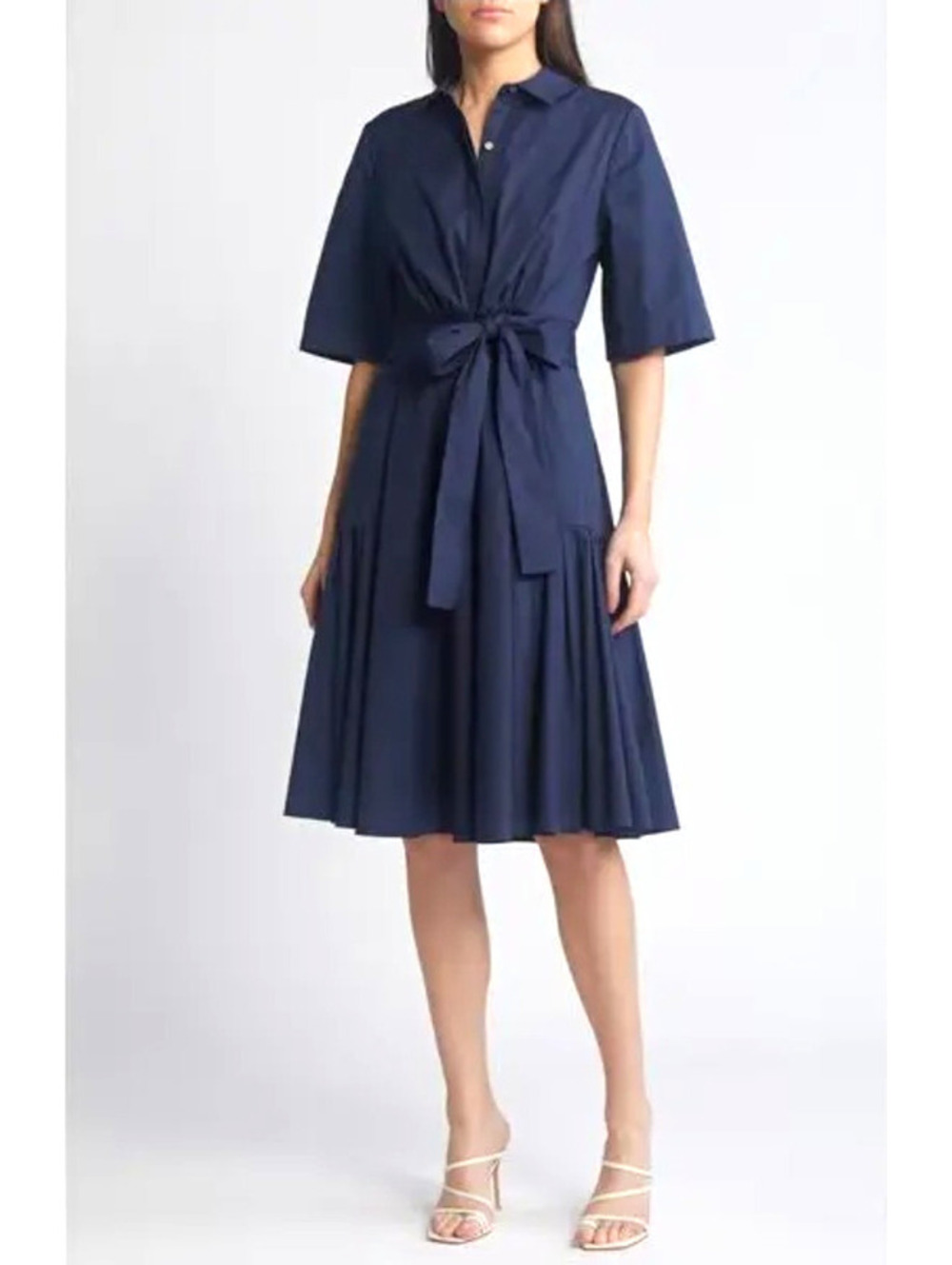 Kobi Halperin  tiffany ruffle hem tie waist shirtdress Stretch SZ XS